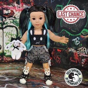 ☯️Dolly Darkwear by Impawsibly Cute- Emo Bunny Rabbit Streetwear Fit for 18" Dol